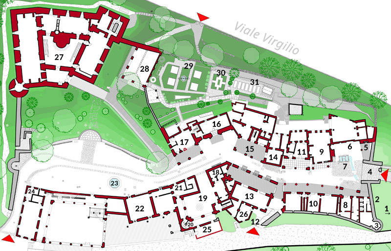 Mappa degli edifici che compongono il Borgo